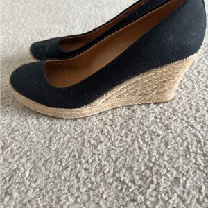 Black Wedge Espadrille Shoes